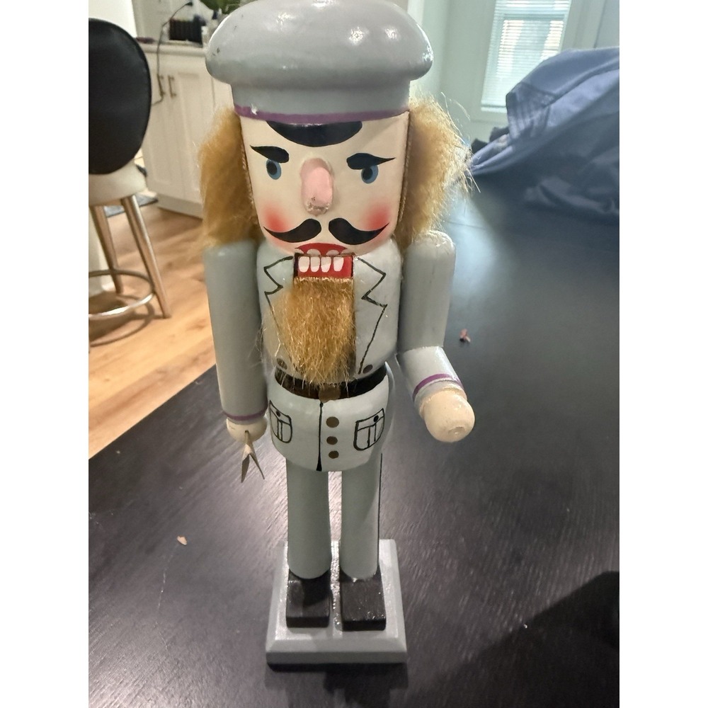 🎄 Vintage Wooden Nutcracker Set of 2 14"King 10"Soldier Hand Painted Christmas - Picture 6 of 8